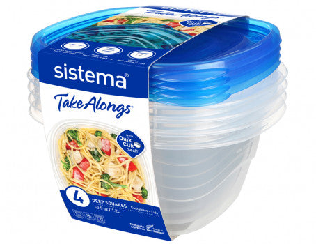 Sistema takealongs deep square pack of 4 -1.2L